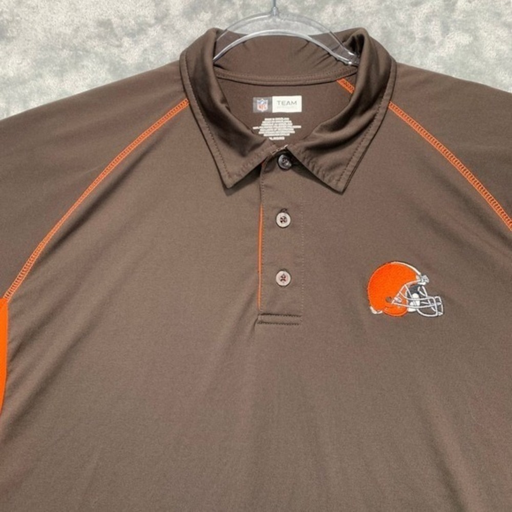 Cleveland Browns NFL Team Apparel Polo Shirt Men's XL Brown Orange Football